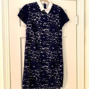 Brooks Brothers Reed Fleece navy lace dress